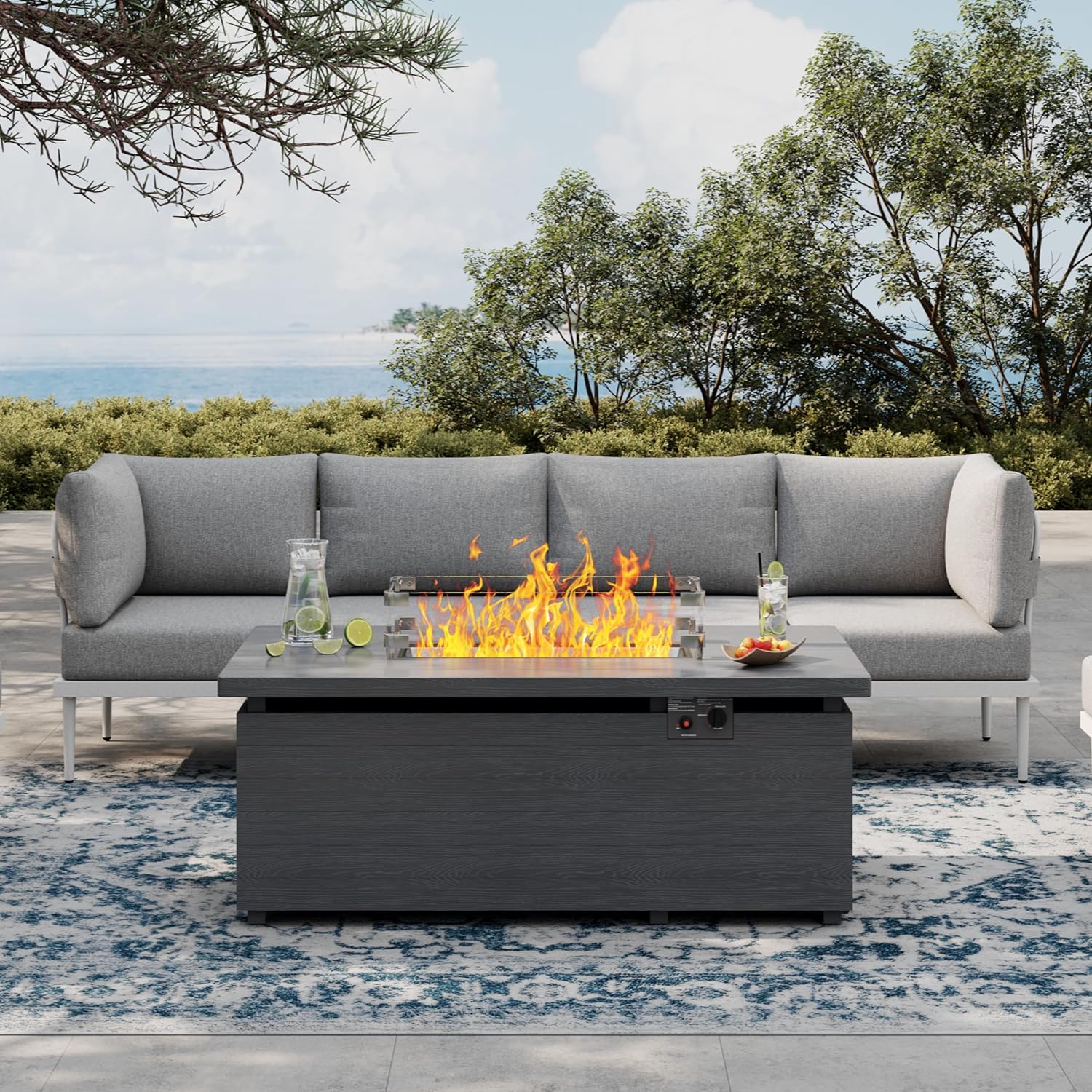 7 Pieces Metal Patio Furniture Sets, Outdoor Sectional Sofa Set with 6-Inch Olefin Cushion, Outdoor Furniture Set for Balcony, Patio & Courtyard, White