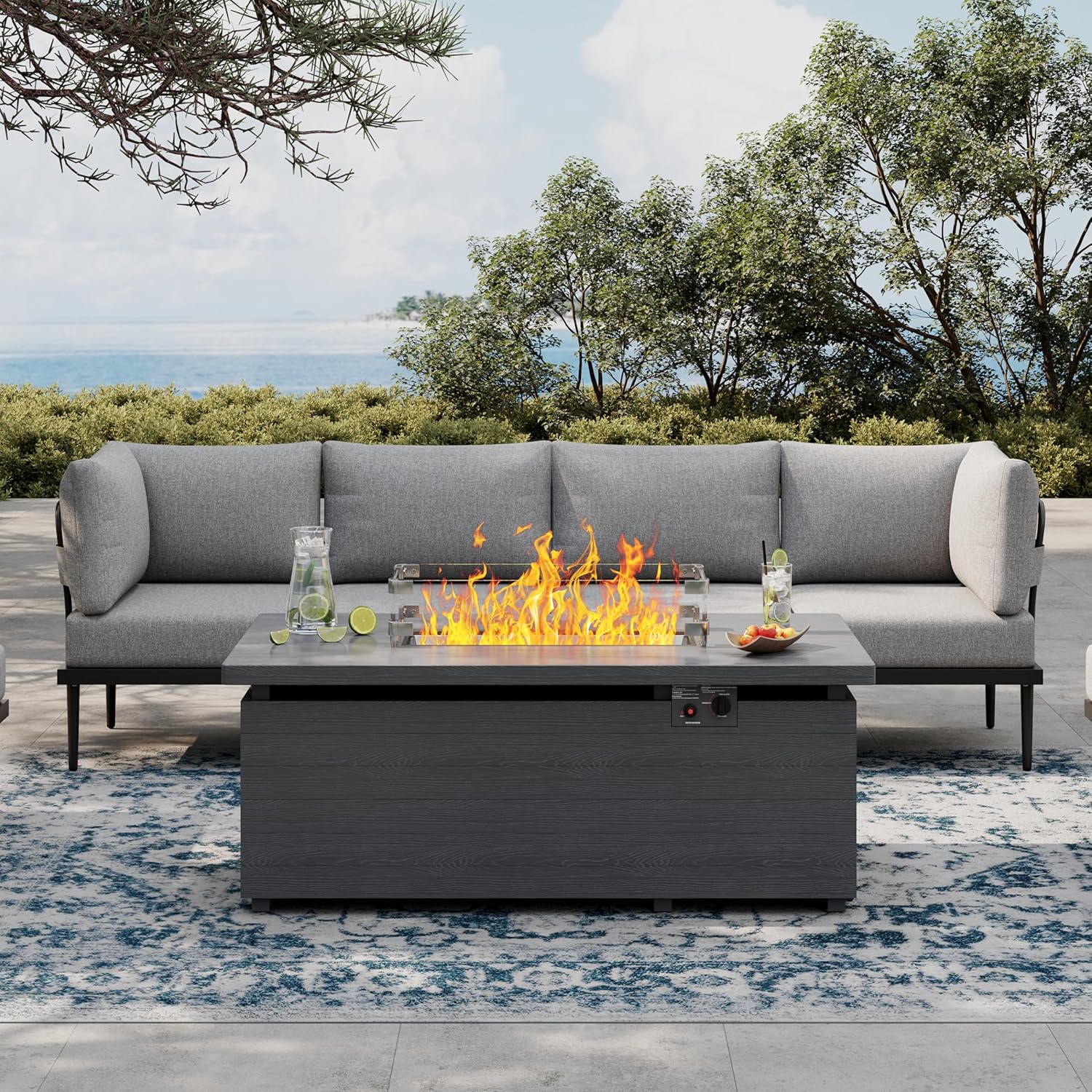 7 Pieces Metal Patio Furniture Sets, Outdoor Sectional Sofa Set with 6-Inch Olefin Cushion, Outdoor Furniture Set for Balcony, Patio & Courtyard, White