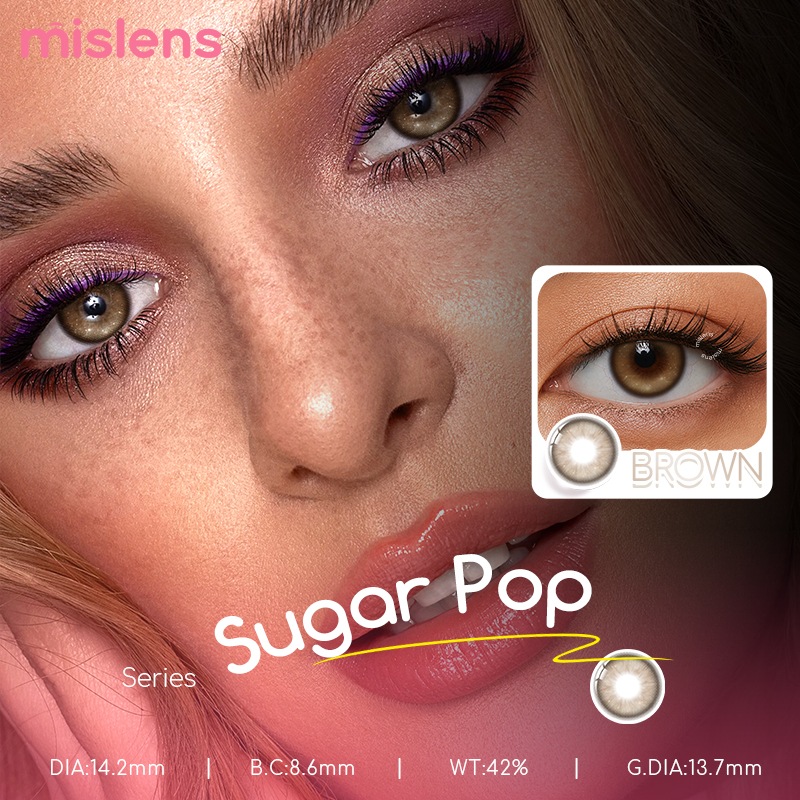 Sugar Pop Brown Yearly Natural Colored Contact Lenses