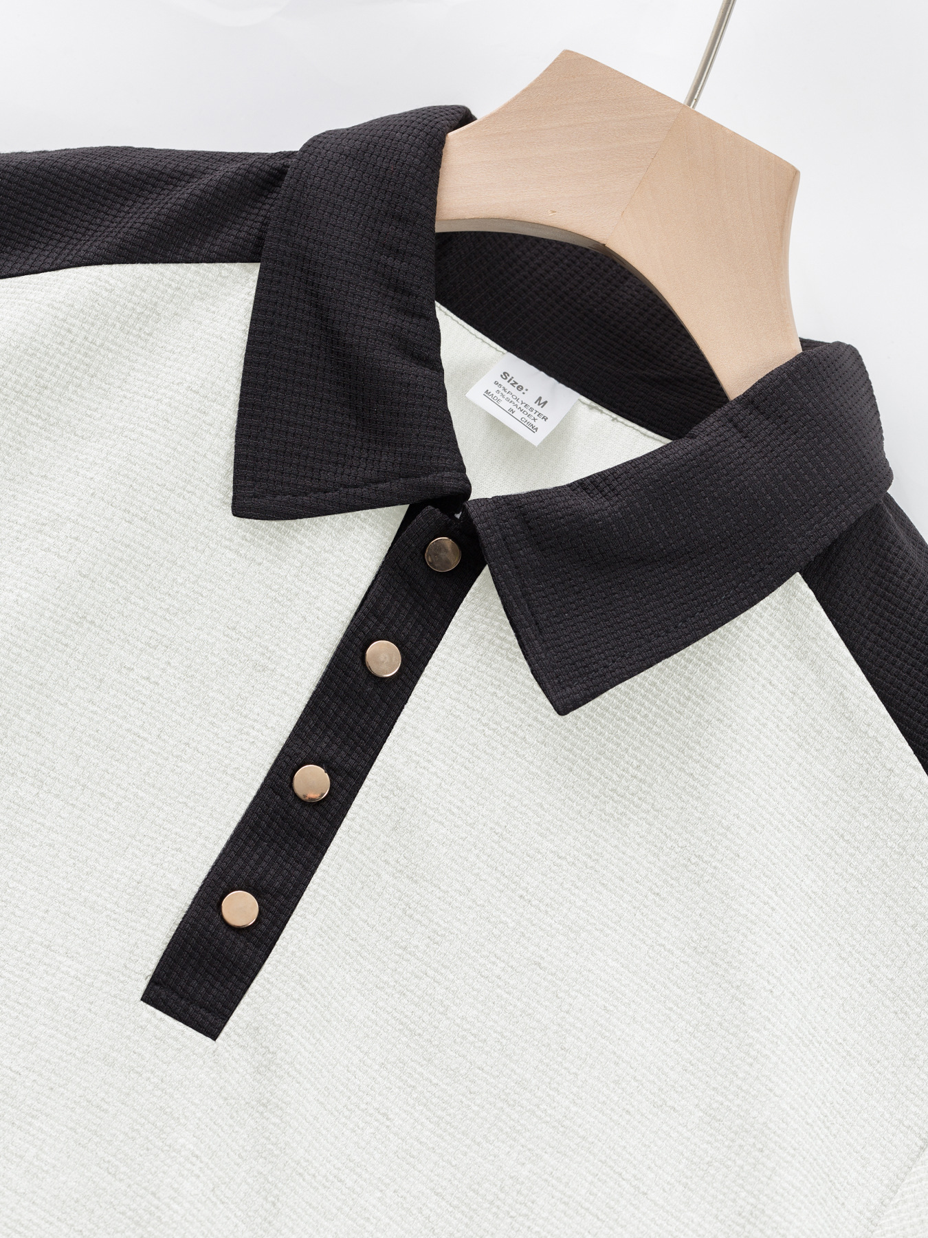 Herren Langarm Polo-Shirt mit Waffelstruktur - Contrast Henley Kragen, Regular Fit, Casual Langarmshirt für Männer