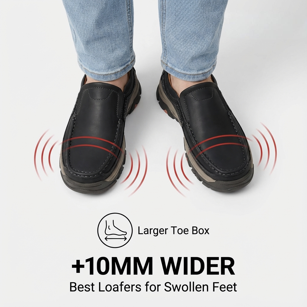 ⏰Aktion: 50 % Rabatt – Bequeme orthopädische Herren-Slipper aus Leder – Einfaches Anziehen & Fußgewölbeunterstützung