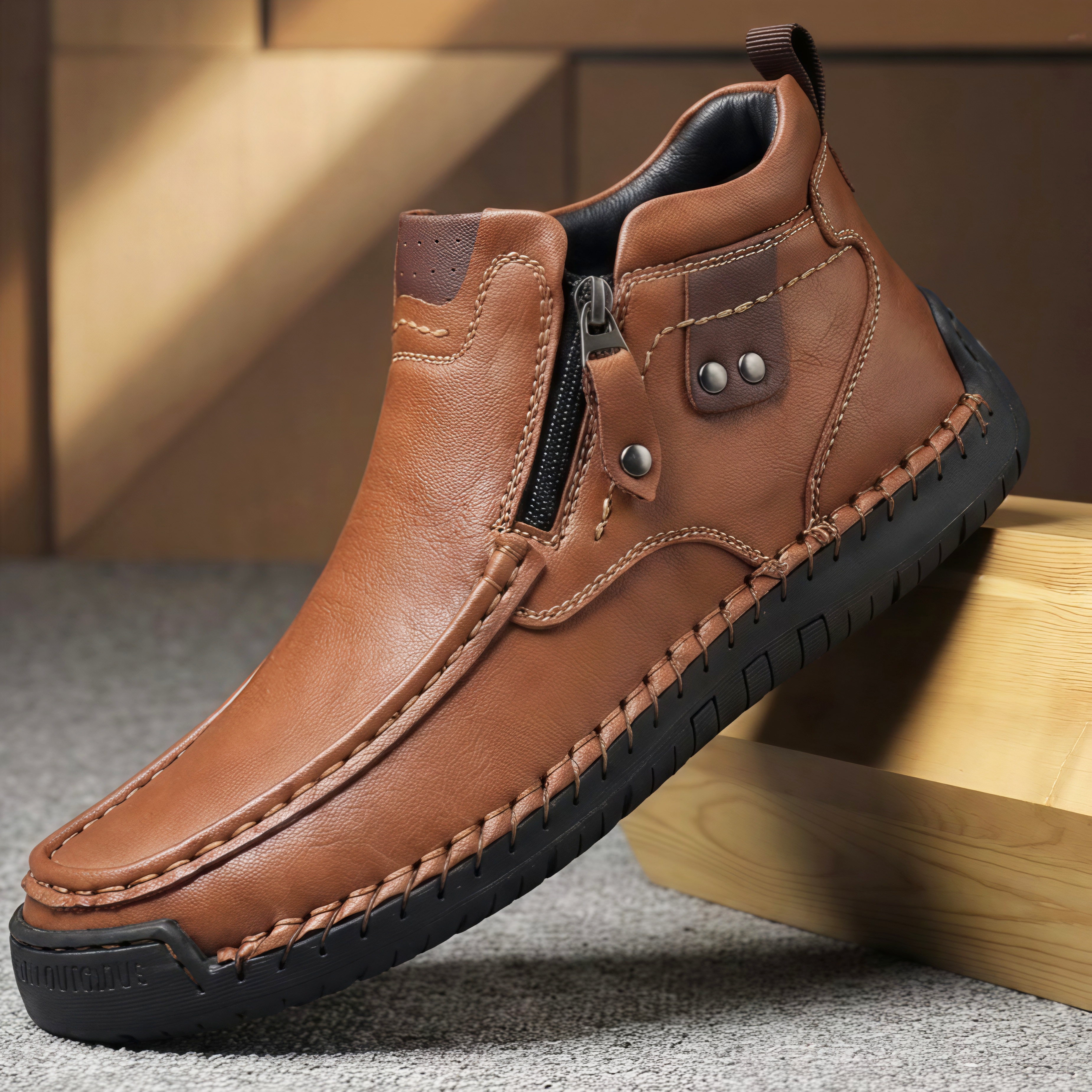 Letzter Tag: 50 % Rabatt! 🔥 Handgefertigte Vintage-Chukka-Boots aus echtem Leder für Herren – leicht und knöchelhoch.