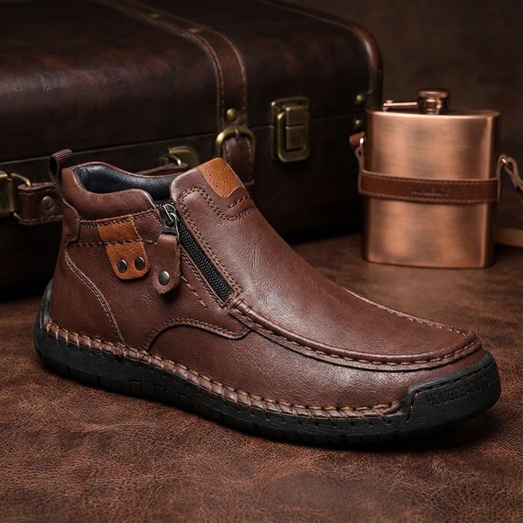 Letzter Tag: 50 % Rabatt! 🔥 Handgefertigte Vintage-Chukka-Boots aus echtem Leder für Herren – leicht und knöchelhoch.