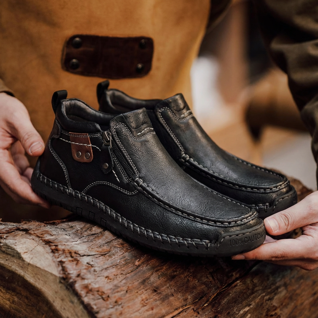 Letzter Tag: 50 % Rabatt! 🔥 Handgefertigte Vintage-Chukka-Boots aus echtem Leder für Herren – leicht und knöchelhoch.