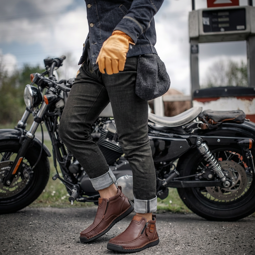 Letzter Tag: 50 % Rabatt! 🔥 Handgefertigte Vintage-Chukka-Boots aus echtem Leder für Herren – leicht und knöchelhoch.