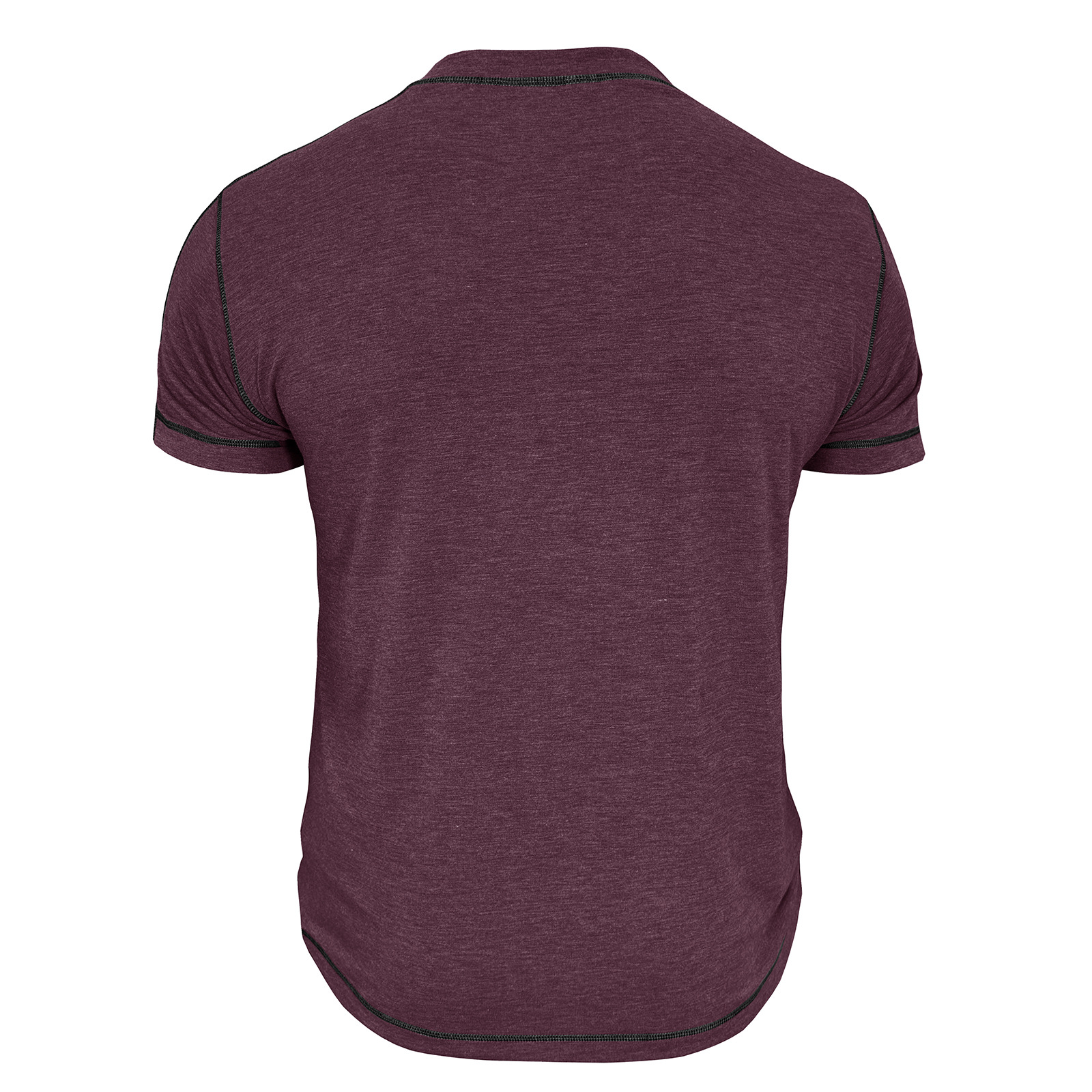Men's Fashion Contrast-Color Short-Sleeve Henley Base Layer T-Shirt with Round Neck