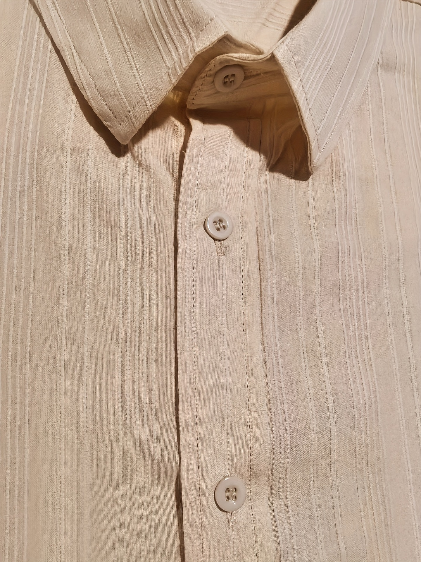 Men's casual cotton striped jacquard beach short-sleeve shirt