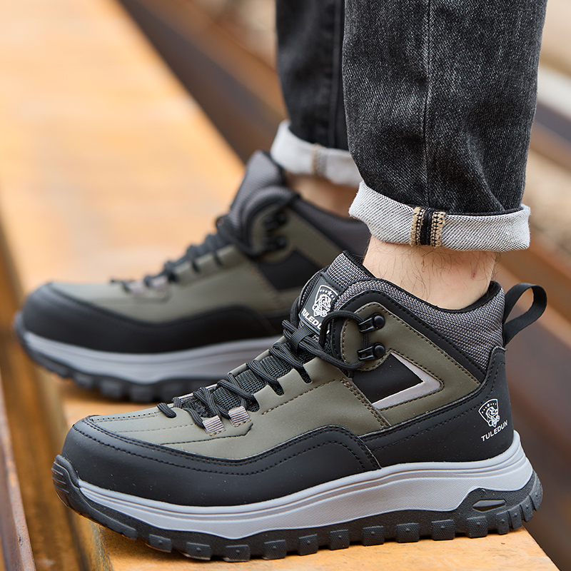 (⏰Limited Time Sale 70% OFF) Men's Orthopedic Protective Hiking/Work Boots - Waterproof, Slip-resistant, Impact-resistant, Puncture-resistant - Wide toe box, Arch Support, Ankle Support