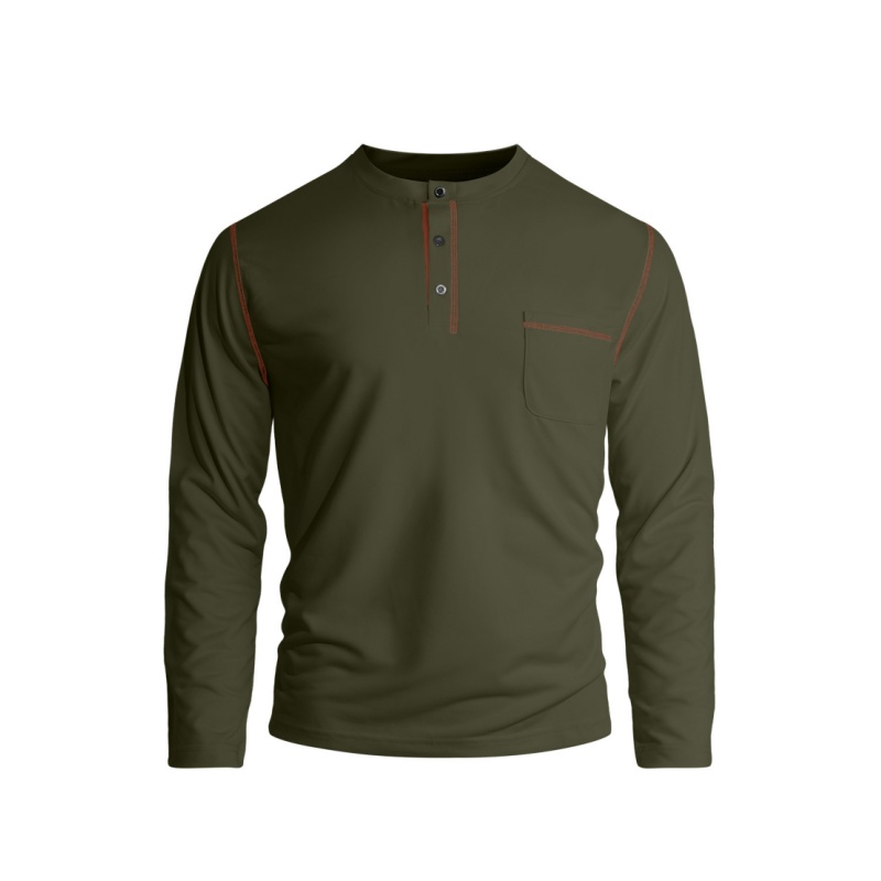 Premium Herren Henley-Shirt aus Baumwolle – Langarmshirt mit Kontrastnähten, Regular Fit