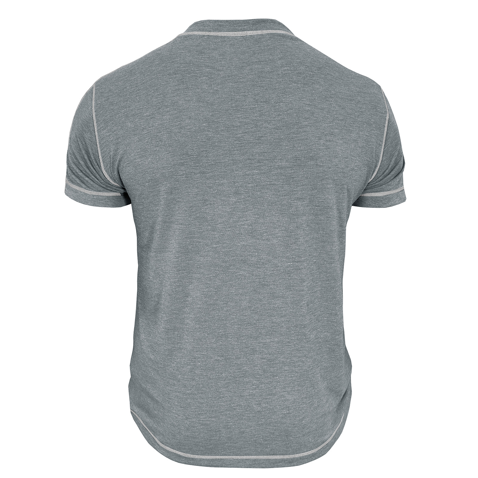 Men's Fashion Contrast-Color Short-Sleeve Henley Base Layer T-Shirt with Round Neck