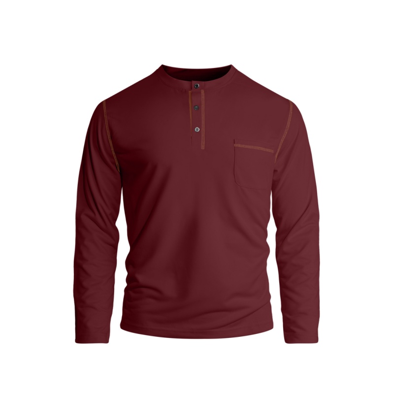 Premium Herren Henley-Shirt aus Baumwolle – Langarmshirt mit Kontrastnähten, Regular Fit