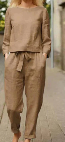 Women's Solid Color Fashion Leisure Suit Two-piece Set Suit