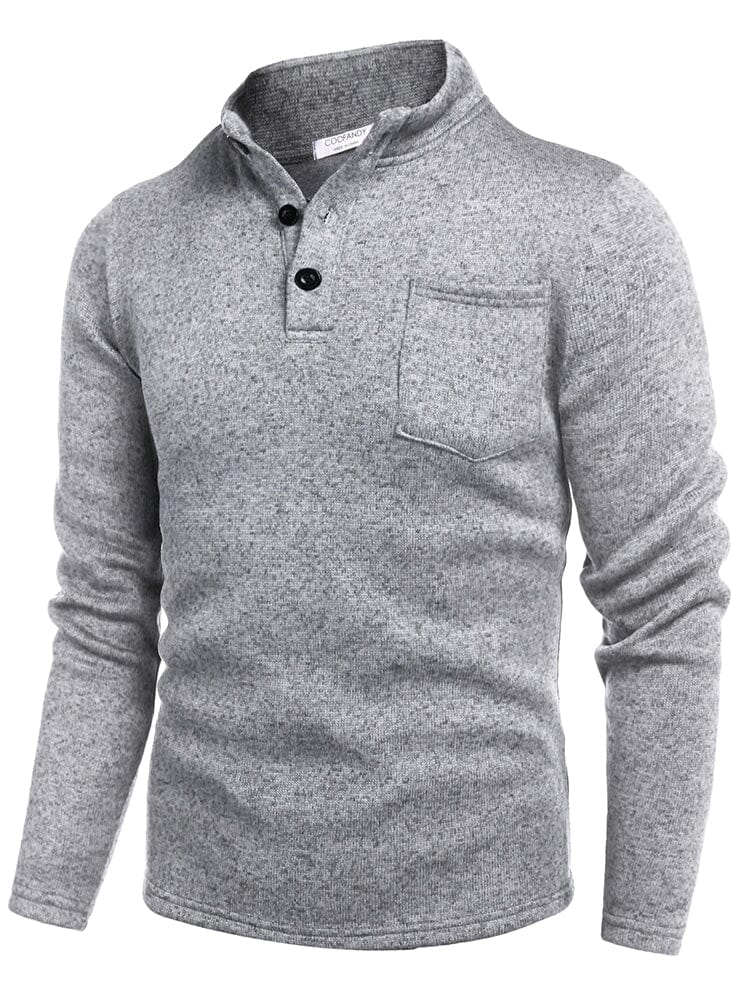 Thermal Fleece Henley Sweatshirt