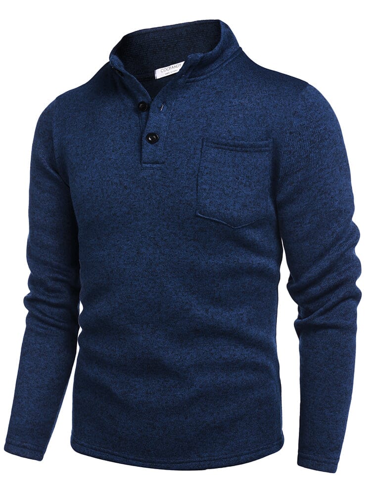 Thermal Fleece Henley Sweatshirt