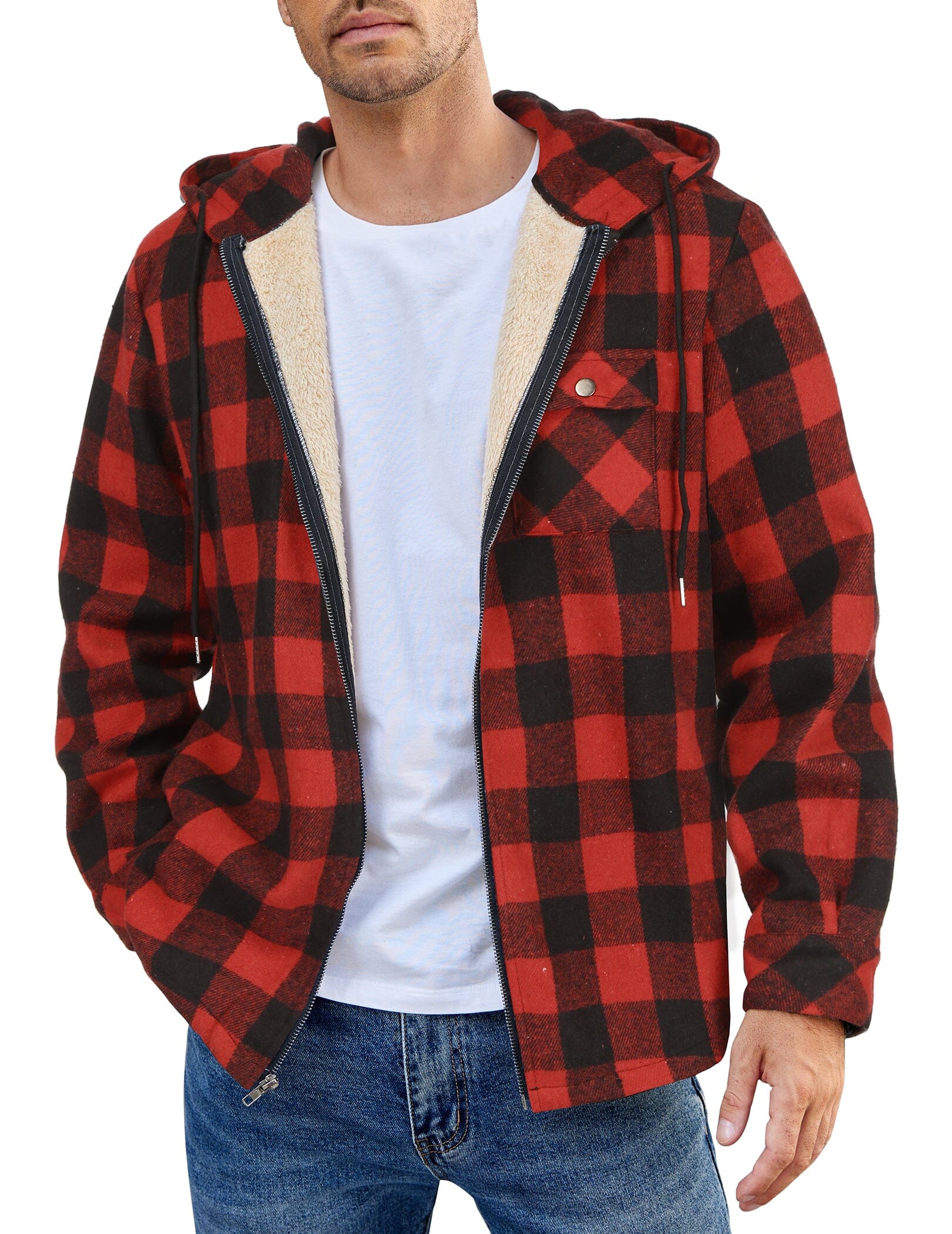 Comfy Plaid Flannel Lined Jacket