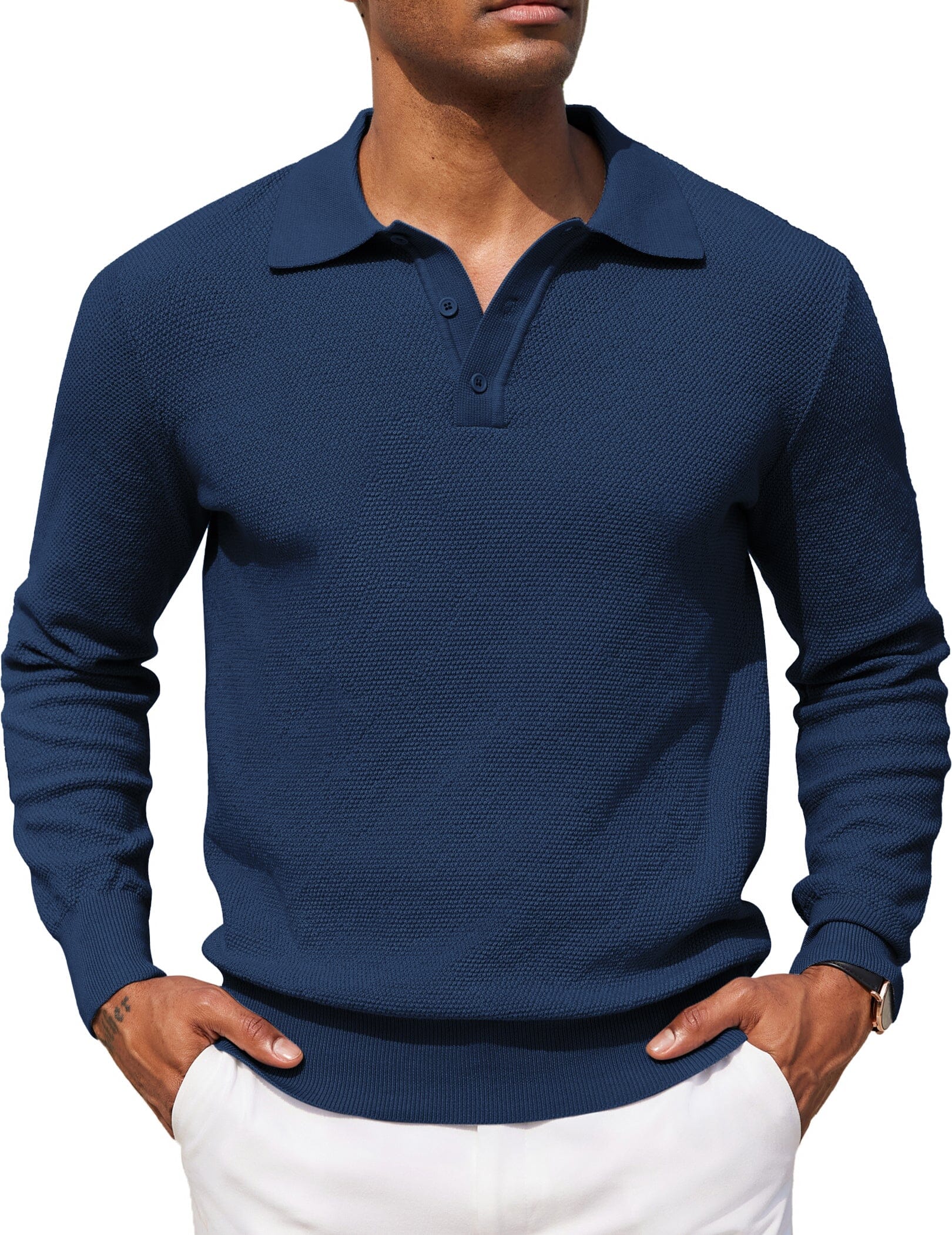 Casual Stretch Polo Sweater Shirt