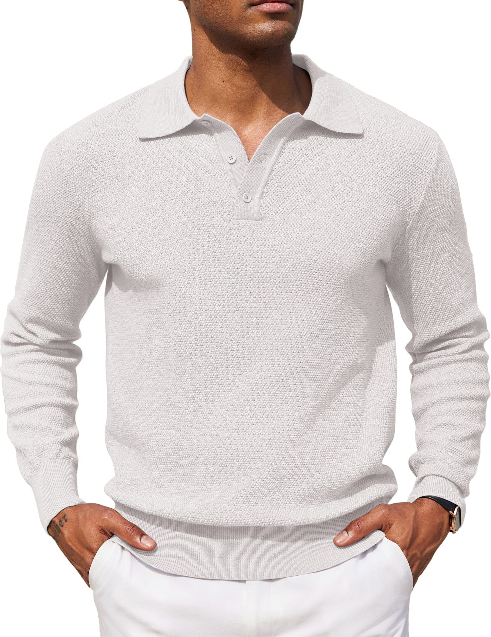 Casual Stretch Polo Sweater Shirt