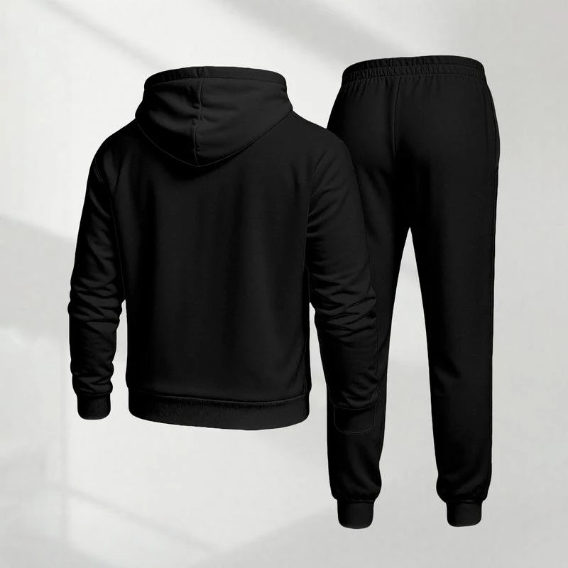Men's Blessed Cross Letter Pattern Print Hoodie and Drawstring Sweatpants Set Two-Piece Set
