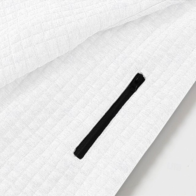 Herren Waffel-Poloshirts Textur Lässig Viertelreißverschluss Langarm Mode Bequem Farbblock Reißverschluss Tasche Herbst Frühling & Herbst Normale Passform Weiß Schwarz Blau Hellblau Dunkelgrau Purpur