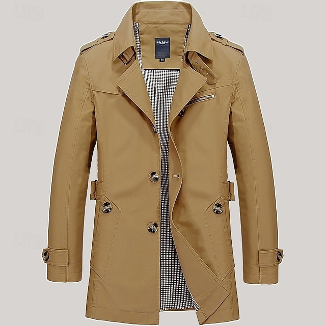 Herren Wind- und Übergangsjacke – Zeitloser Trenchcoat mit Umlegekragen