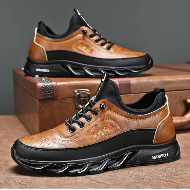 ⏰Limited Time Sale 70% OFF-Men's Casual Fashion Orthopedic Hiking Shoes – Anti-Puncture, Anti-Collision, Non-Slip Arch Support  Leather Outdoor Sports Shoes for All-Terrain Performance