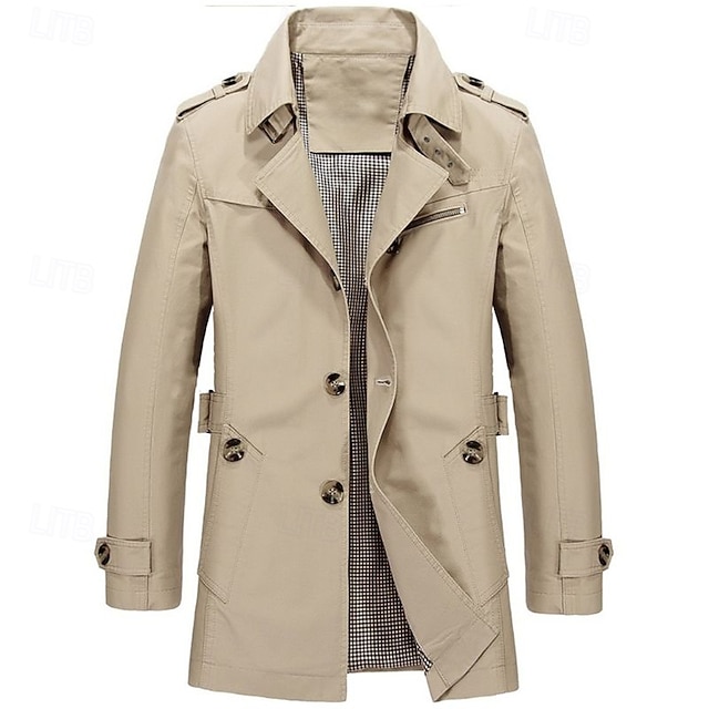 Herren Wind- und Übergangsjacke – Zeitloser Trenchcoat mit Umlegekragen