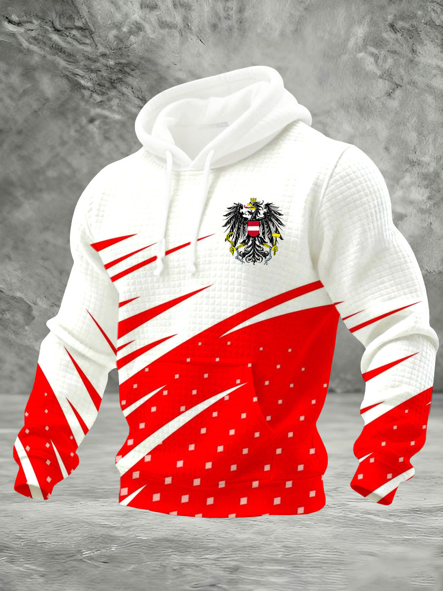 Warme Jacke mit österreichi schem Flaggen druck für Männer