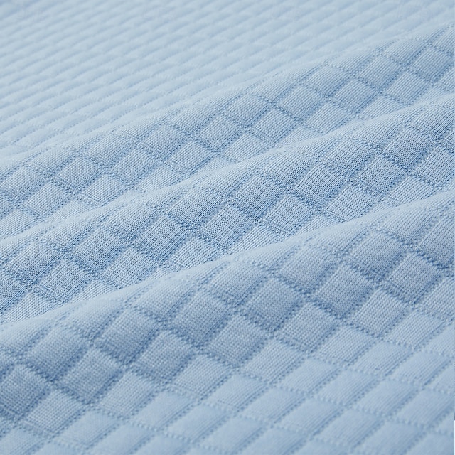 Herren Waffel-Poloshirts Textur Lässig Viertelreißverschluss Langarm Mode Bequem Farbblock Reißverschluss Tasche Herbst Frühling & Herbst Normale Passform Weiß Schwarz Blau Hellblau Dunkelgrau Purpur