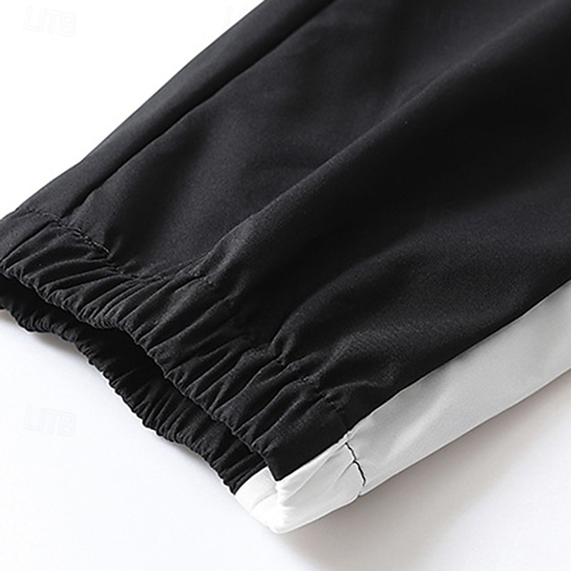 Herren 2-teiliger Trainingsanzug Lounge-Hoodie Trainingsanzug-Sets mit Tasche Farbblock Kombination Frühling Herbst Schwarz Armeegrün Fitnessstudio Training Laufen Hohe Taille Leicht Mode Langarm