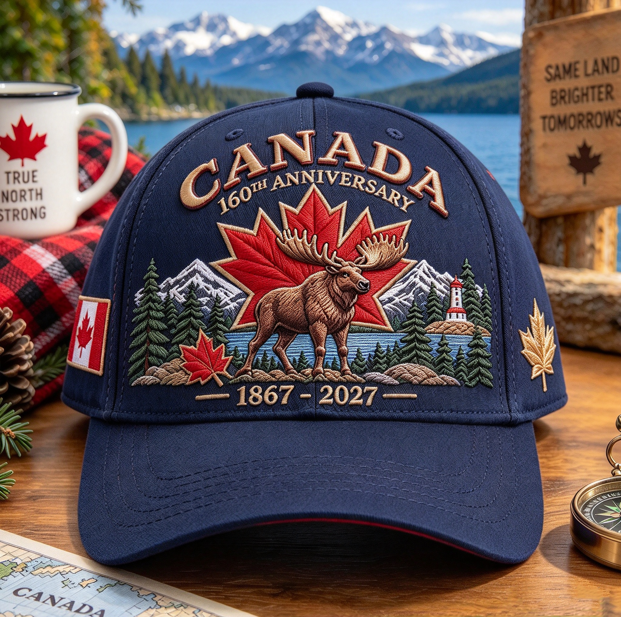 🔥🍁 Canada 160th Anniversary 1867–2027 - Premium Printed Heritage Cap Polyester • Detailed Printed • Comfortable Fit
