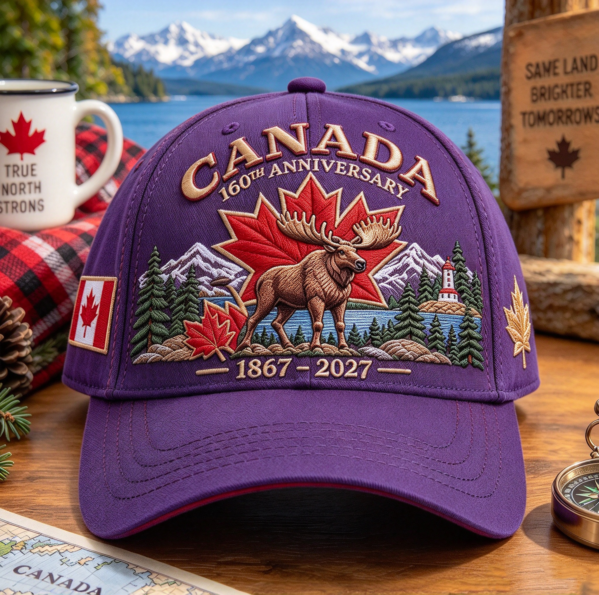 🔥🍁 Canada 160th Anniversary 1867–2027 - Premium Printed Heritage Cap Polyester • Detailed Printed • Comfortable Fit