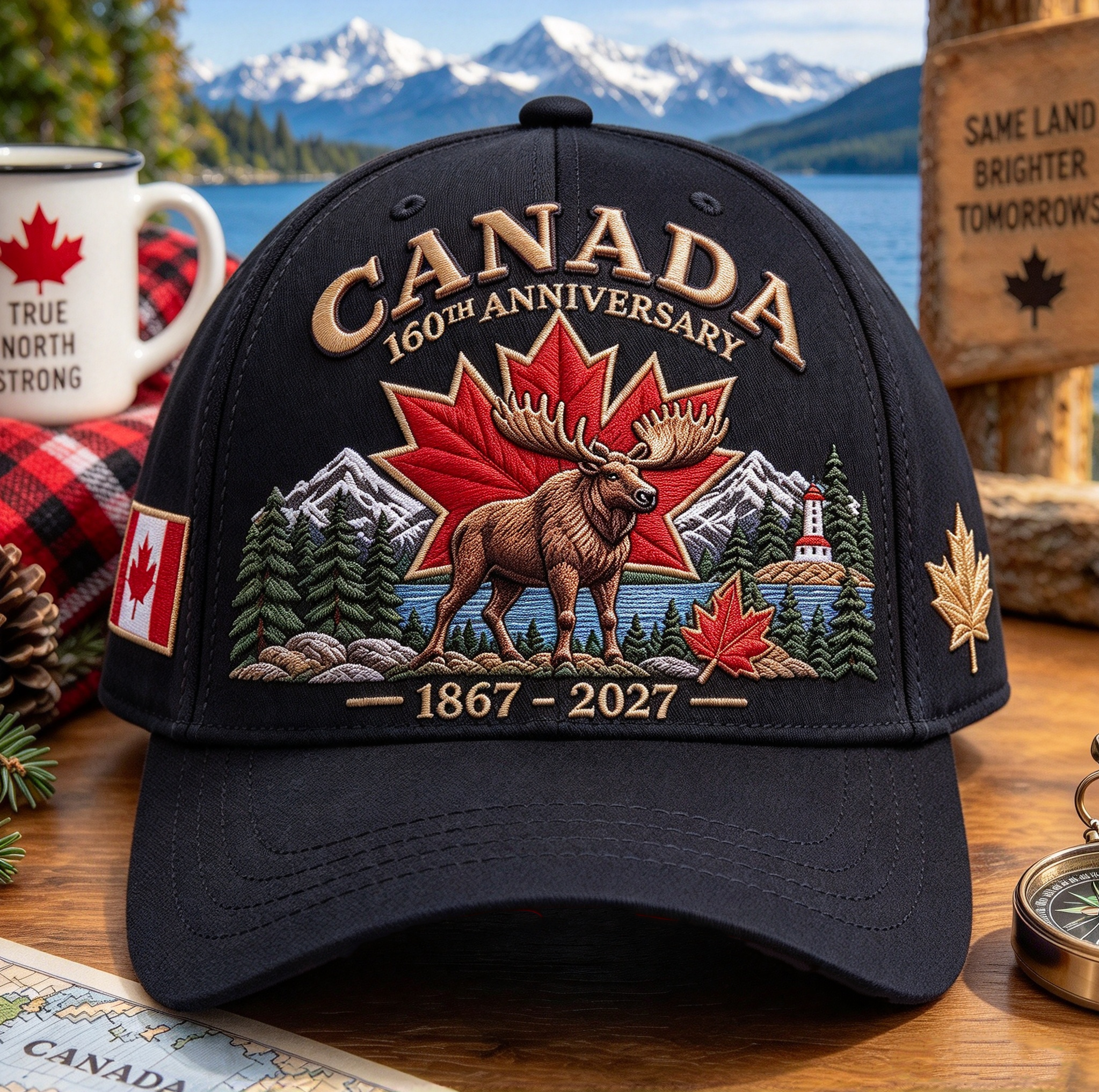 🔥🍁 Canada 160th Anniversary 1867–2027 - Premium Printed Heritage Cap Polyester • Detailed Printed • Comfortable Fit