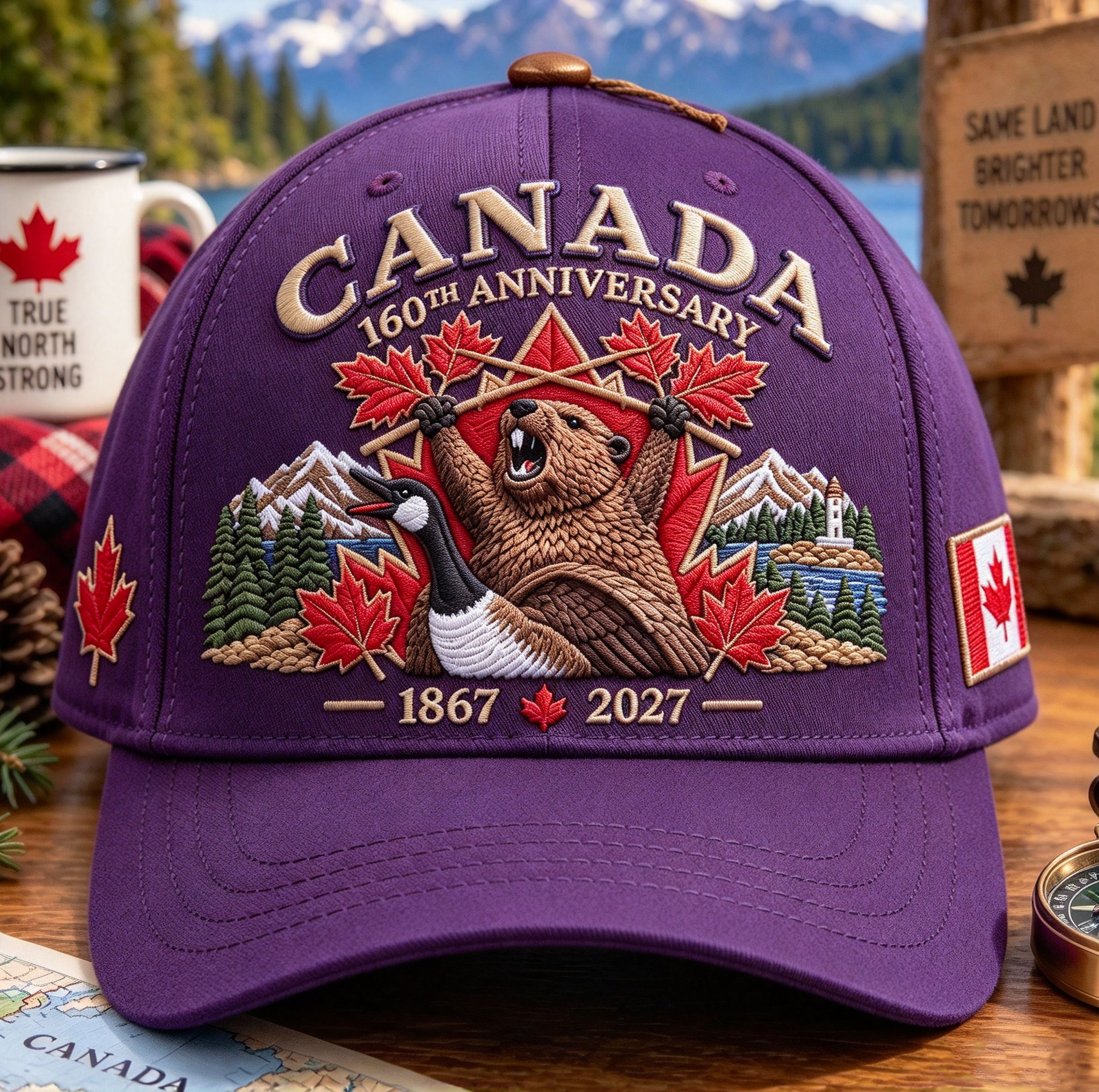 🔥🍁 Canada 160th Anniversary 1867–2027 - Premium Printed Heritage Cap Polyester • Detailed Printed • Comfortable Fit