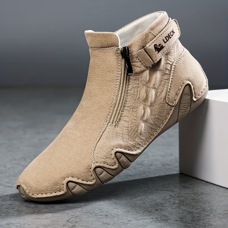 🎁LAST DAY 70% OFF🎁-Men's Retro Casual Shoes & Boots - Lightweight Comfort Walking Boots with Easy Zipper & Slip-On Design, Wear-Resistant Rubber Sole, All-Season Versatile Footwear