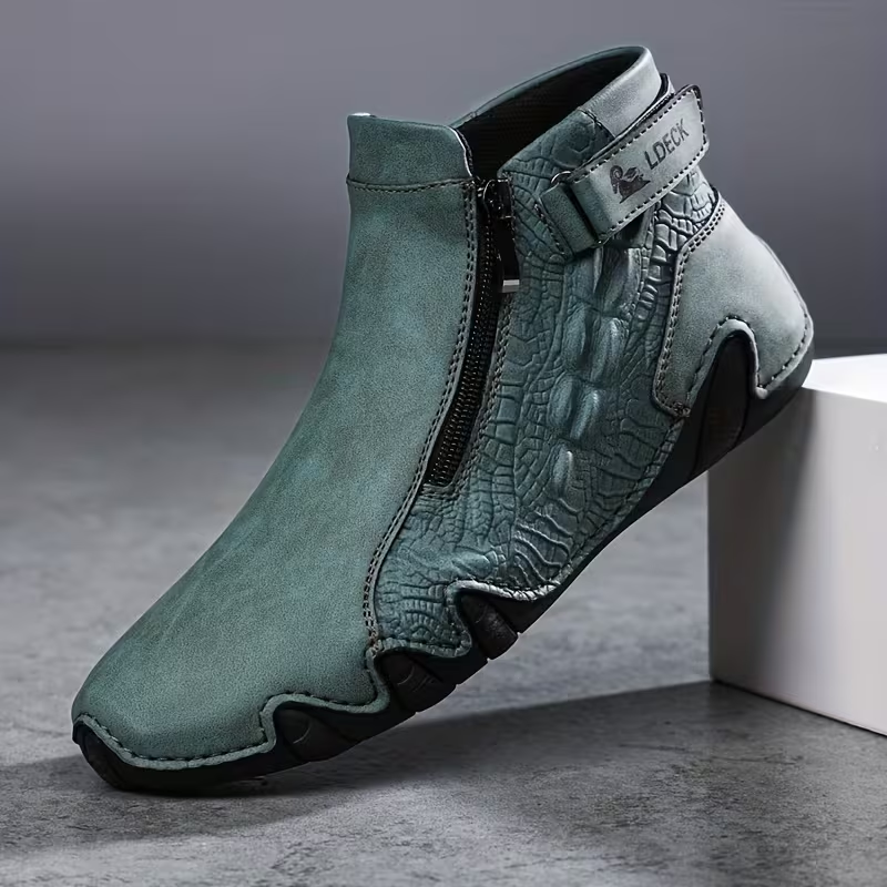 🎁LAST DAY 70% OFF🎁-Men's Retro Casual Shoes & Boots - Lightweight Comfort Walking Boots with Easy Zipper & Slip-On Design, Wear-Resistant Rubber Sole, All-Season Versatile Footwear