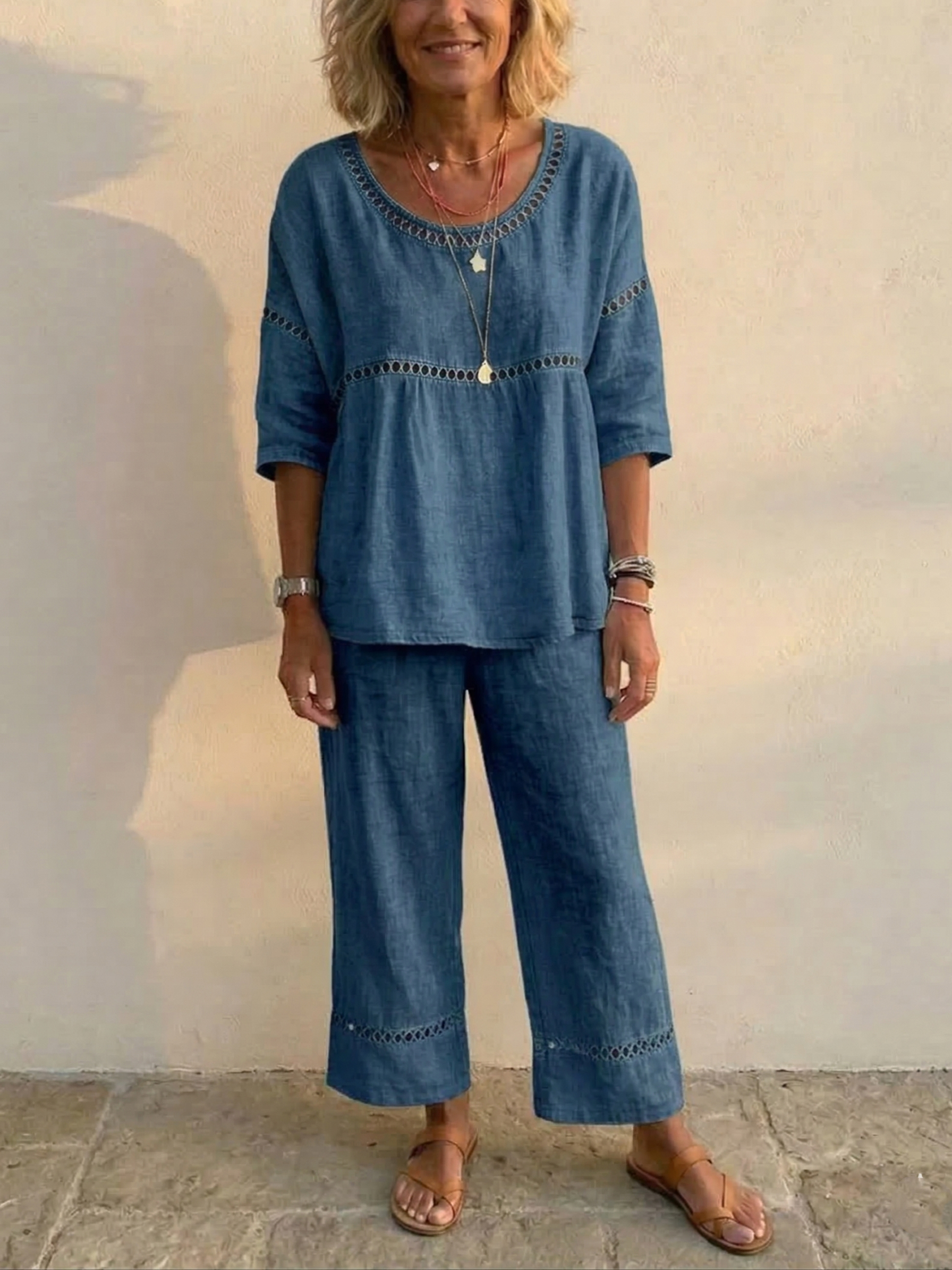 New Arrivals🔥 Women's Vintage Casual Loose-Fit Linen Two-Piece Set