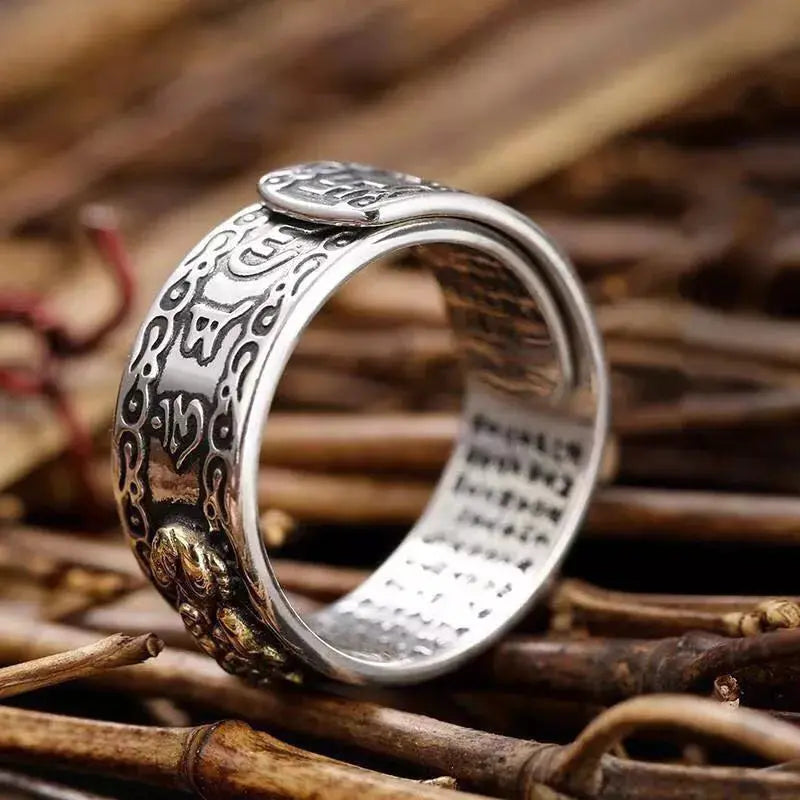 Buddhist Feng Shui Pixiu Ring: Adjustable Wealth & Protection Amulet