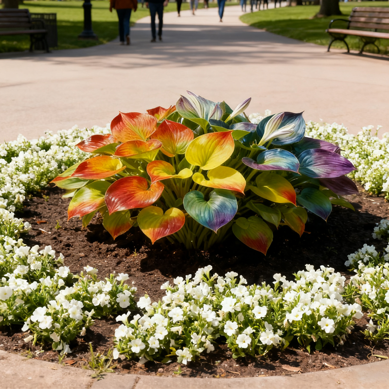 🌈« Hosta arc-en-ciel Dreamlight — Là où la nature brille dans toutes ses nuances »