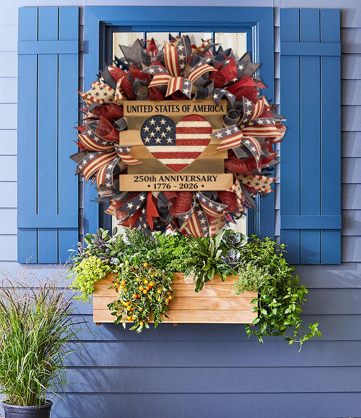 Handmade USA 250th Anniversary Patriotic Wreath