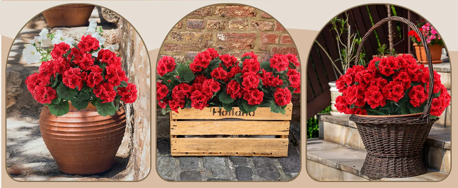 red artificial flowers