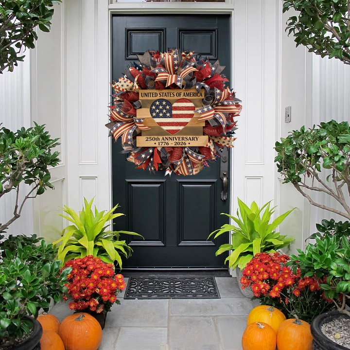 Handmade USA 250th Anniversary Patriotic Wreath