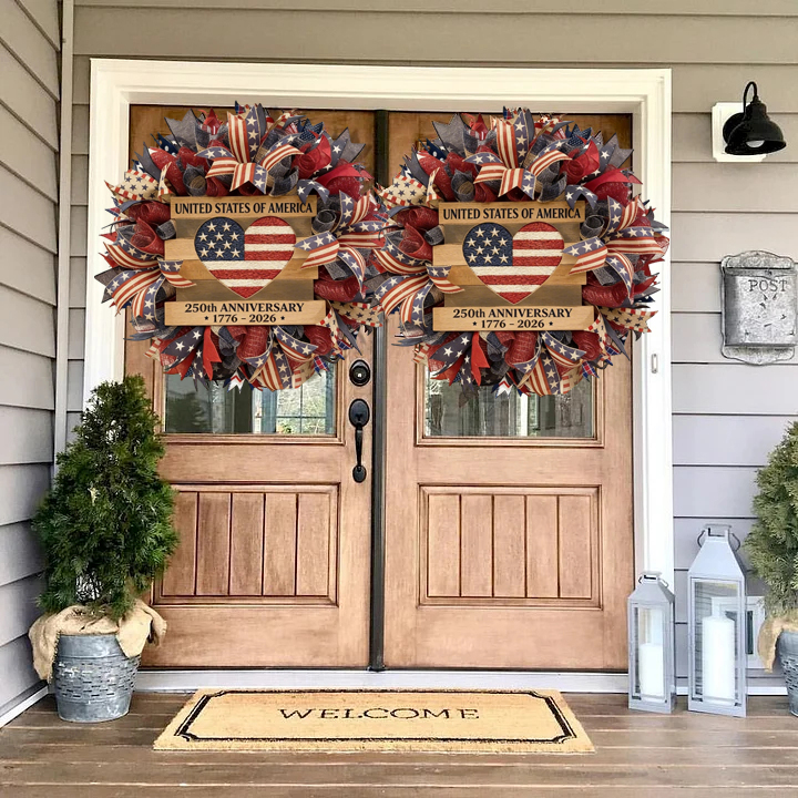 Handmade USA 250th Anniversary Patriotic Wreath
