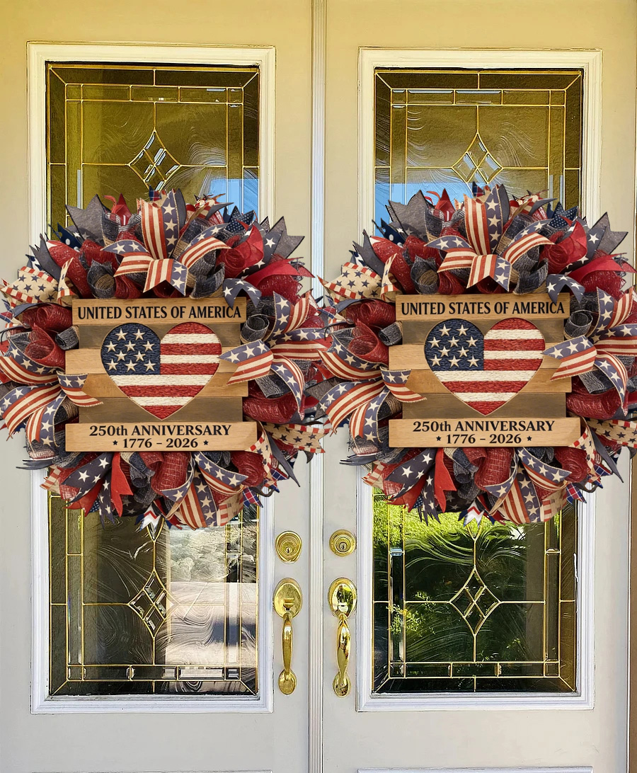 Handmade USA 250th Anniversary Patriotic Wreath