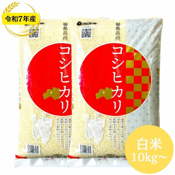 楽天SOY2025大賞受賞記念特価 福島県産コシヒカリ 10kg(5kg×2袋) 20kg(5kg×4袋) 30kg(5kg×6袋) 令和7年産 送料無料 白米 10kg 白米 20kg 白米 30kg 米 お米