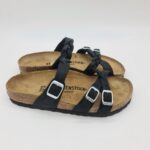 Birkenstock Franca Braided nera ciabatta donna in nabuk con treccine