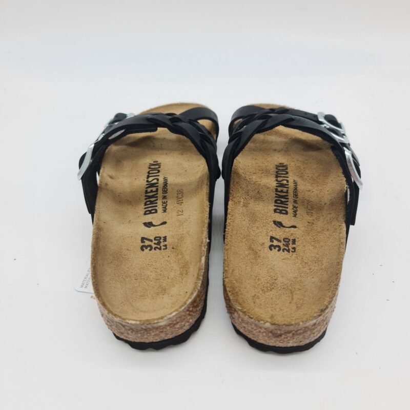 Birkenstock Franca Braided nera ciabatta donna in nabuk con treccine