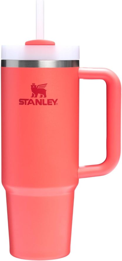 STANLEY Quencher H2.0 Tumbler with Handle and Straw 30 oz | Flowstate 3-Position Lid | Cup Holder Compatible for Travel | Insulated Stainless Steel Cup | BPA-Free | Nectarine