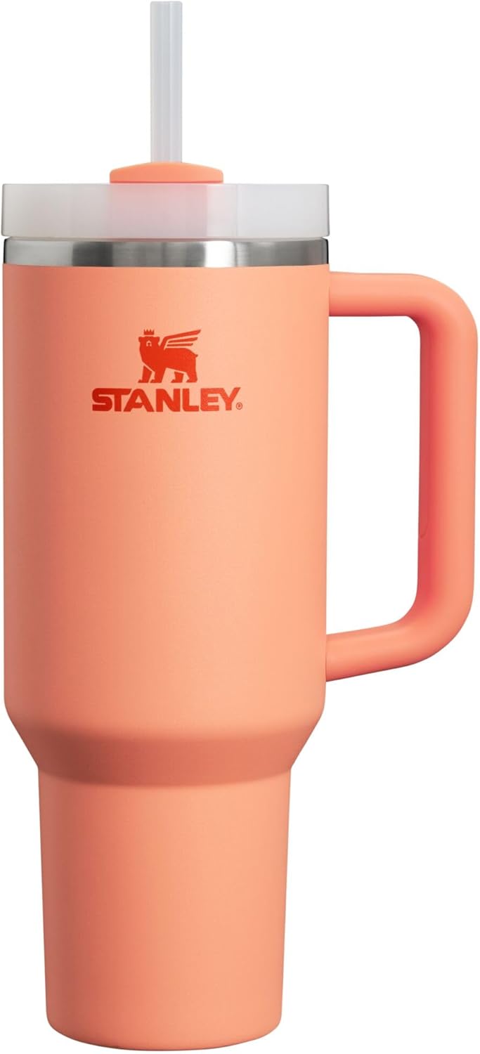 STANLEY Quencher H2.0 Tumbler with Handle and Straw 30 oz | Flowstate 3-Position Lid | Cup Holder Compatible for Travel | Insulated Stainless Steel Cup | BPA-Free | Nectarine
