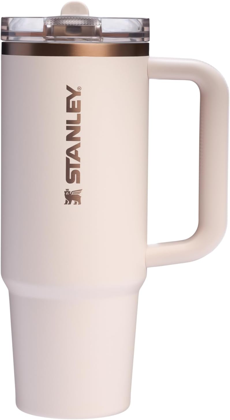 STANLEY Quencher H2.0 Tumbler with Handle and Straw 30 oz | Flowstate 3-Position Lid | Cup Holder Compatible for Travel | Insulated Stainless Steel Cup | BPA-Free | Nectarine