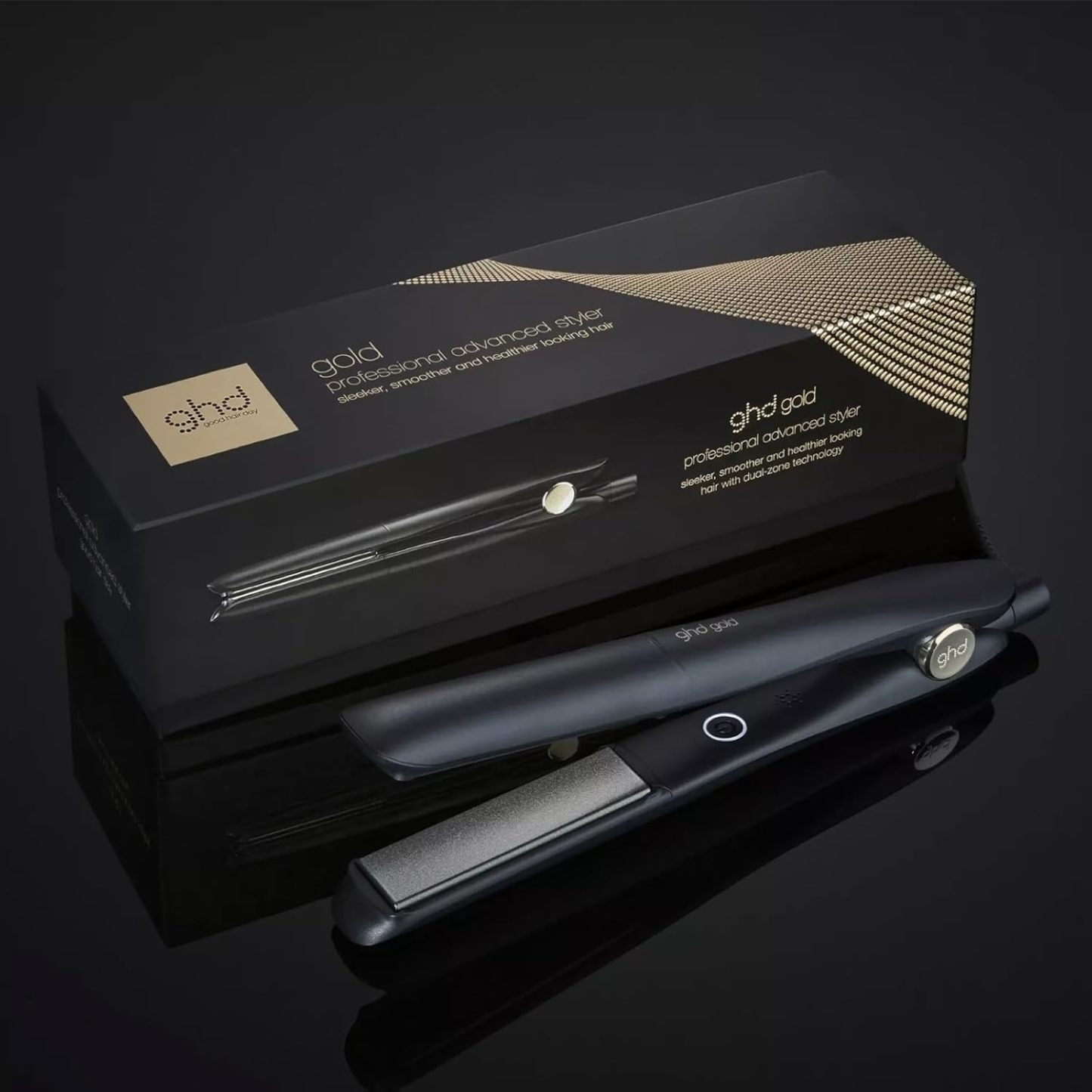 ghd Gold, Piastra Capelli Professionale per Piega Liscia e Mossa, Styler con Tecnologia Dual-Zone e Sensori Termici, Finish Morbido e Lucente da Salone, Cavo Girevole di 2.7 m